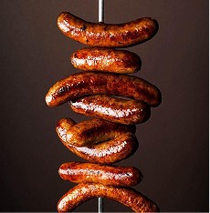 Grilled sausage skewer